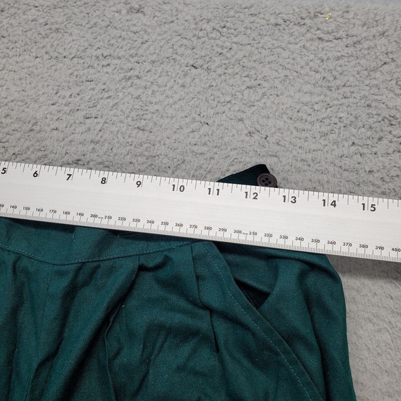 IRKA Dress Pants Womens Green Flat Front 100% Silk Pleated Regular Fit Comfort - Picture 5 of 8